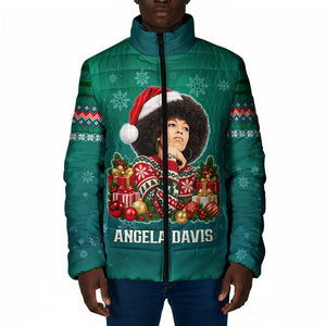Angela Davis Civil Rights Black History Padded Jacket Ugly Christmas Pattern African American Heritage