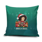 Angela Davis Civil Rights Black History Pillow Cover Ugly Christmas Pattern African American Heritage