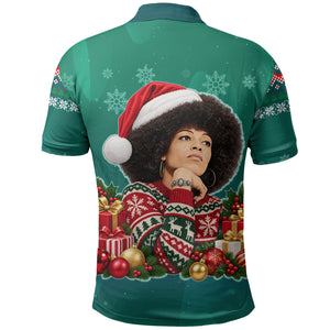 Angela Davis Civil Rights Black History Polo Shirt Ugly Christmas Pattern African American Heritage