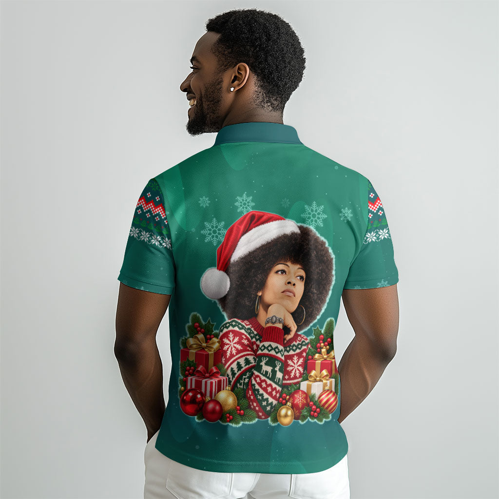 Angela Davis Civil Rights Black History Polo Shirt Ugly Christmas Pattern African American Heritage