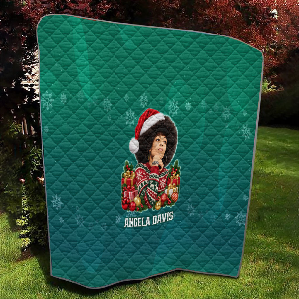 Angela Davis Civil Rights Black History Quilt Ugly Christmas Pattern African American Heritage