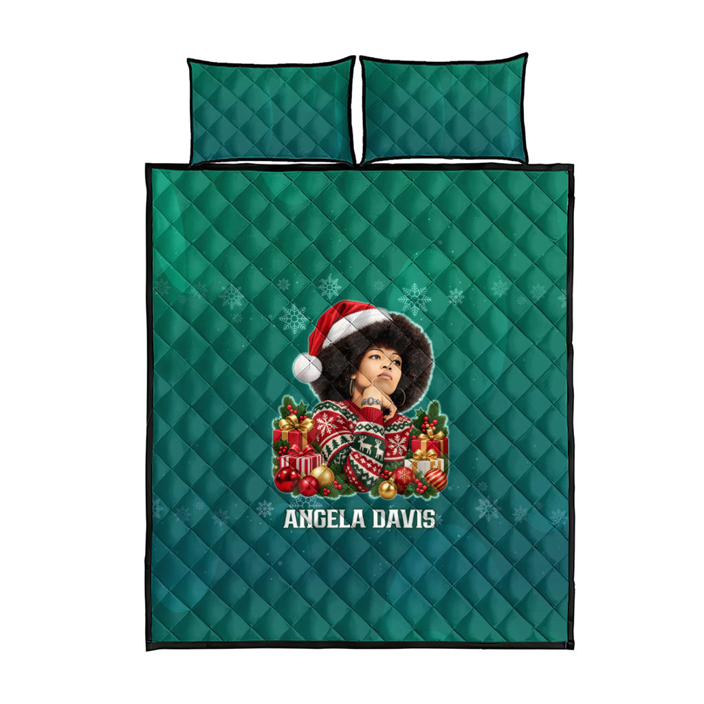 Angela Davis Civil Rights Black History Quilt Bed Set Ugly Christmas Pattern African American Heritage