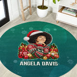 Angela Davis Civil Rights Black History Round Carpet Ugly Christmas Pattern African American Heritage