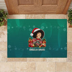 Angela Davis Civil Rights Black History Rubber Doormat Ugly Christmas Pattern African American Heritage