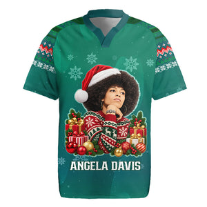 Angela Davis Civil Rights Black History Rugby Jersey Ugly Christmas Pattern African American Heritage