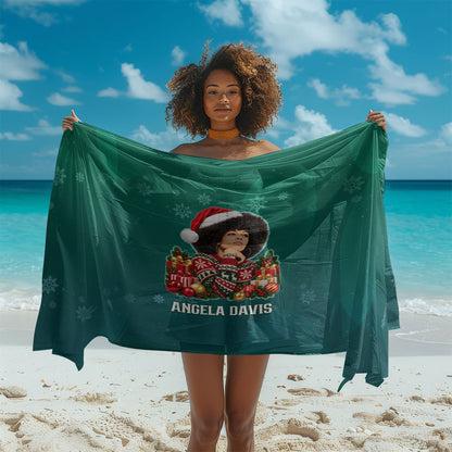 Angela Davis Civil Rights Black History Sarong Ugly Christmas Pattern African American Heritage