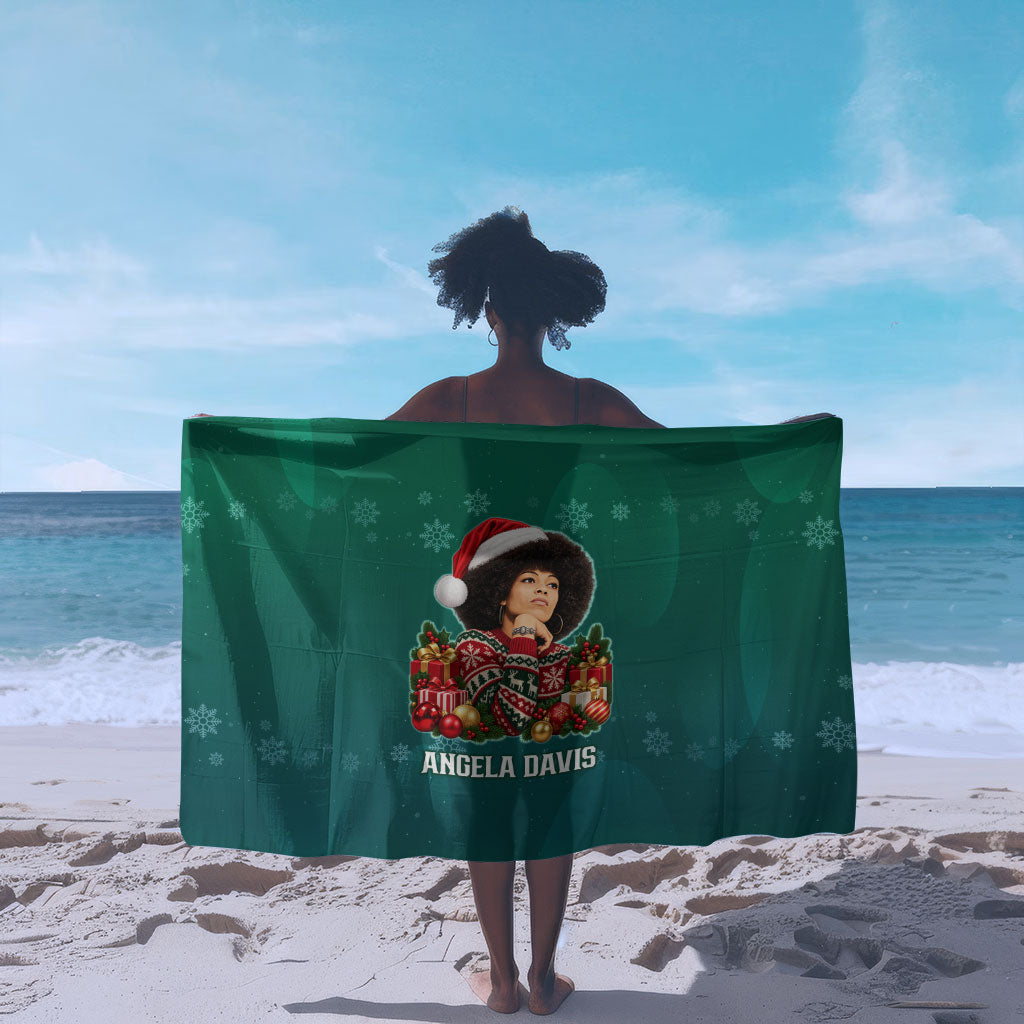 Angela Davis Civil Rights Black History Sarong Ugly Christmas Pattern African American Heritage