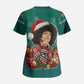 Angela Davis Civil Rights Black History Scrub Top Ugly Christmas Pattern African American Heritage