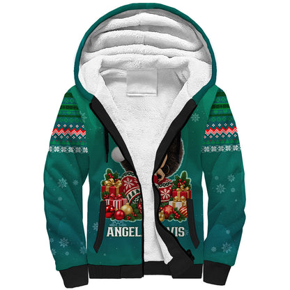 Angela Davis Civil Rights Black History Sherpa Hoodie Ugly Christmas Pattern African American Heritage