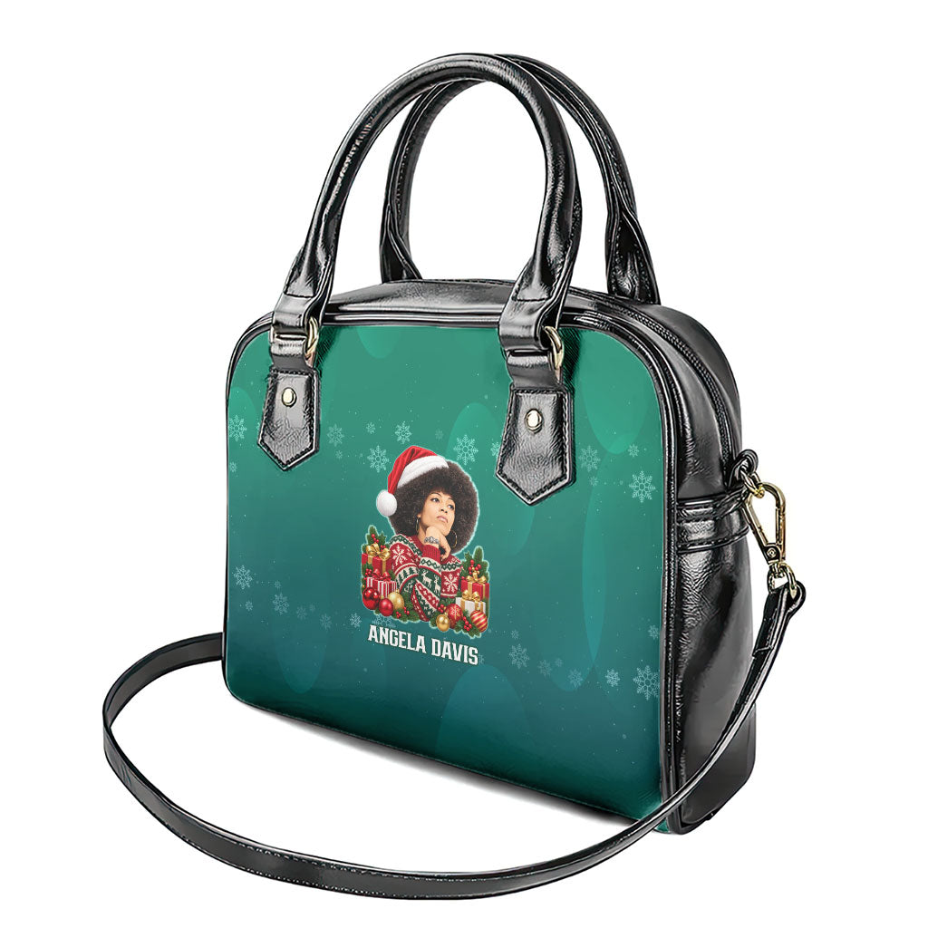 Angela Davis Civil Rights Black History Shoulder Handbag Ugly Christmas Pattern African American Heritage