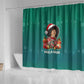 Angela Davis Civil Rights Black History Shower Curtain Ugly Christmas Pattern African American Heritage