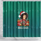 Angela Davis Civil Rights Black History Shower Curtain Ugly Christmas Pattern African American Heritage