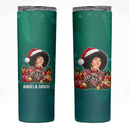 Angela Davis Civil Rights Black History Skinny Tumbler Ugly Christmas Pattern African American Heritage