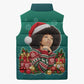 Angela Davis Civil Rights Black History Sleeveless Puffer Jacket Ugly Christmas Pattern African American Heritage