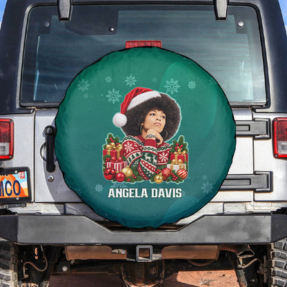 Angela Davis Civil Rights Black History Spare Tire Cover Ugly Christmas Pattern African American Heritage