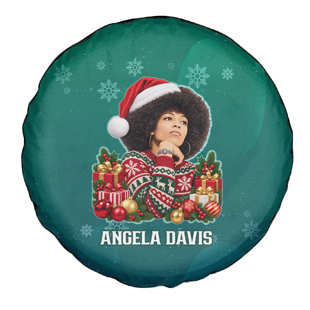 Angela Davis Civil Rights Black History Spare Tire Cover Ugly Christmas Pattern African American Heritage