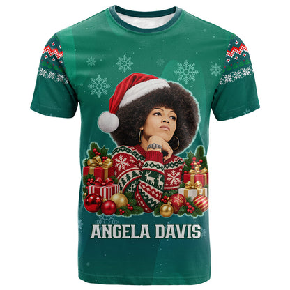 Angela Davis Civil Rights Black History T shirt Ugly Christmas Pattern African American Heritage