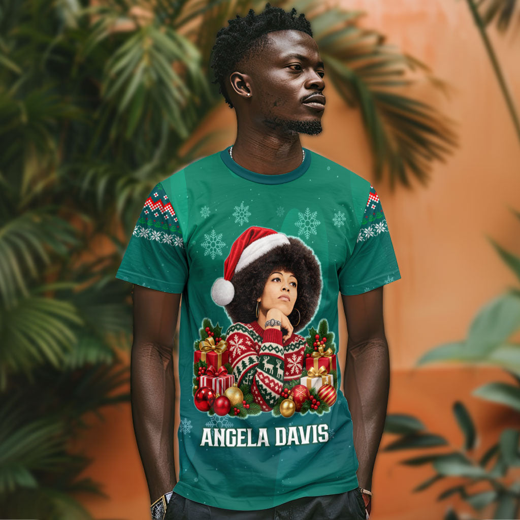 Angela Davis Civil Rights Black History T shirt Ugly Christmas Pattern African American Heritage