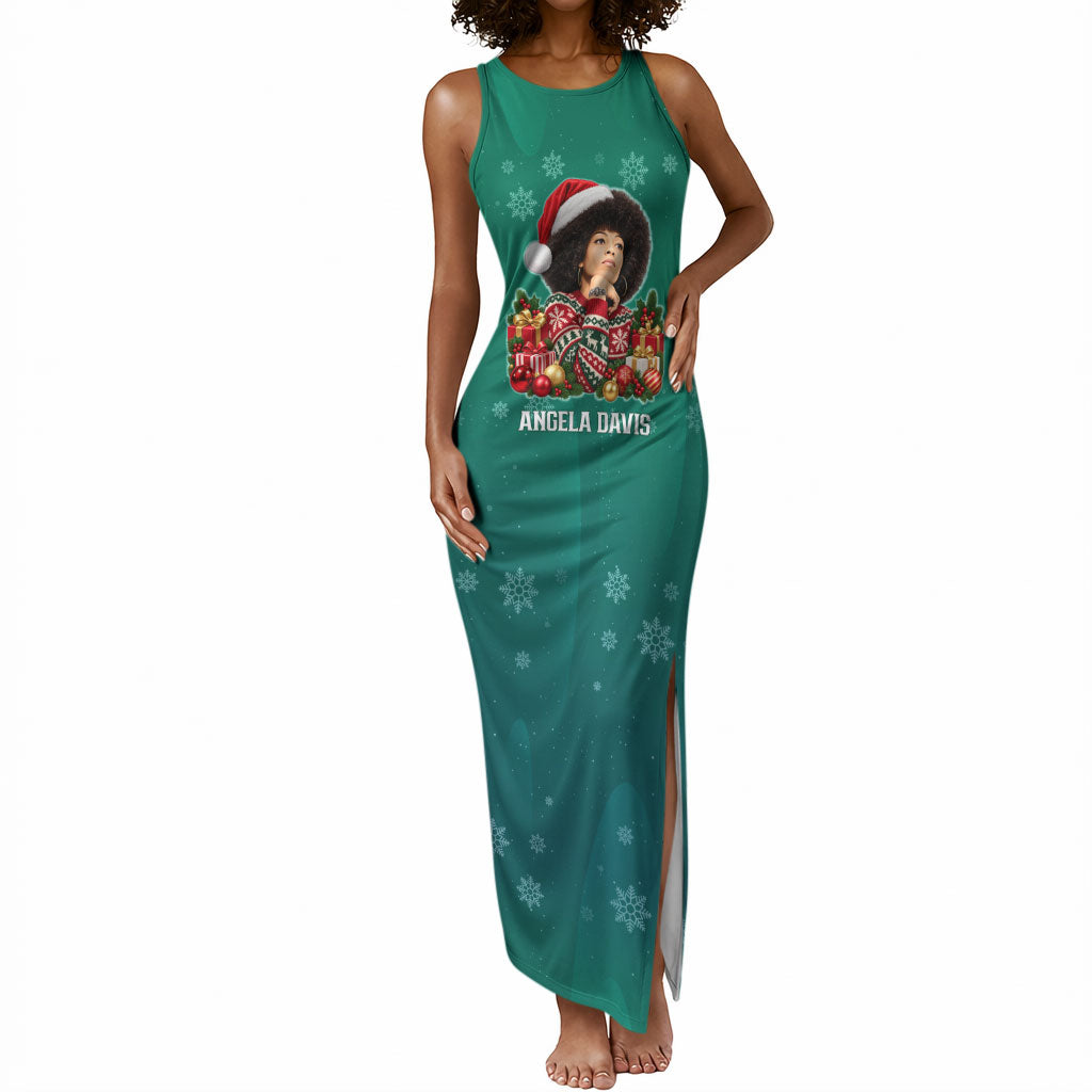 Angela Davis Civil Rights Black History Tank Maxi Dress Ugly Christmas Pattern African American Heritage