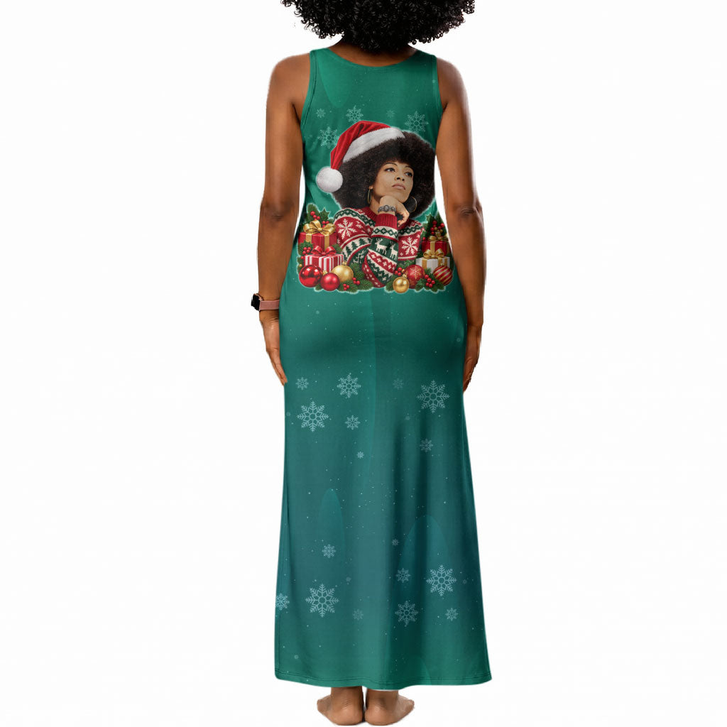 Angela Davis Civil Rights Black History Tank Maxi Dress Ugly Christmas Pattern African American Heritage