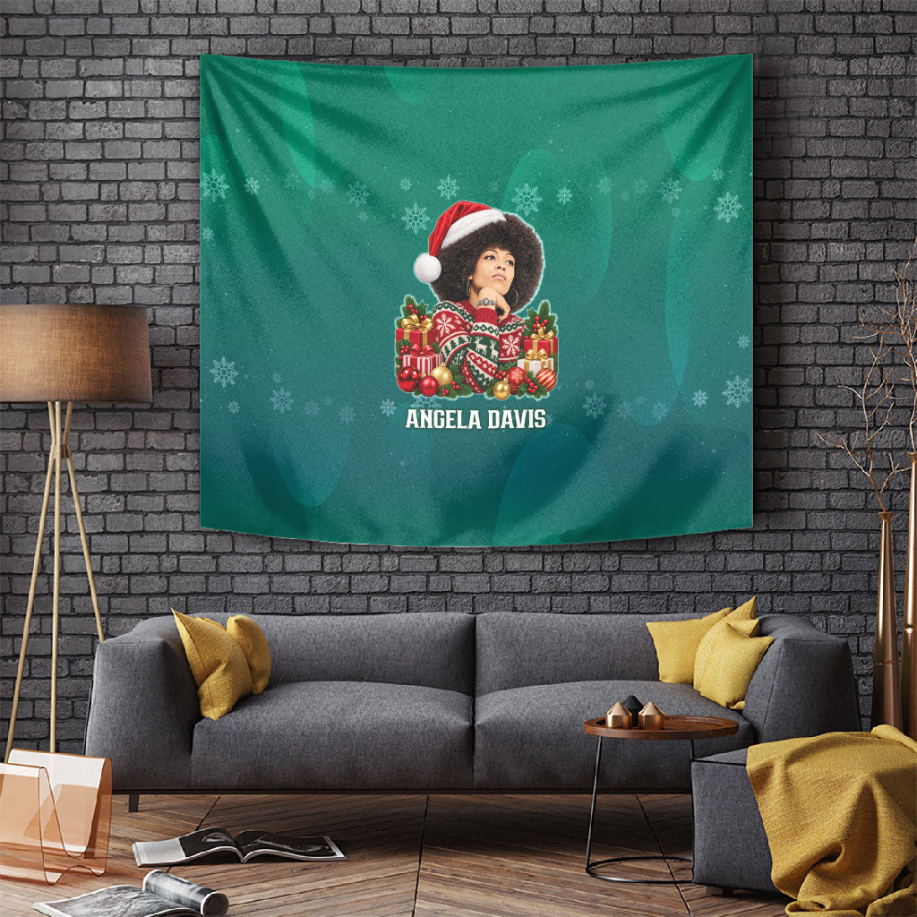 Angela Davis Civil Rights Black History Tapestry Ugly Christmas Pattern African American Heritage