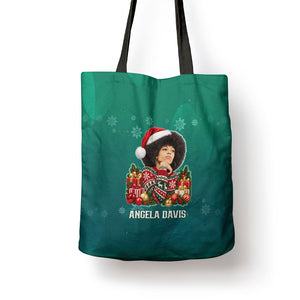 Angela Davis Civil Rights Black History Tote Bag Ugly Christmas Pattern African American Heritage