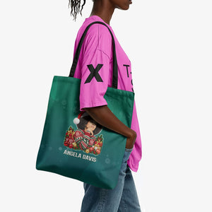 Angela Davis Civil Rights Black History Tote Bag Ugly Christmas Pattern African American Heritage