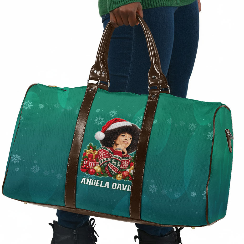 Angela Davis Civil Rights Black History Travel Bag Ugly Christmas Pattern African American Heritage