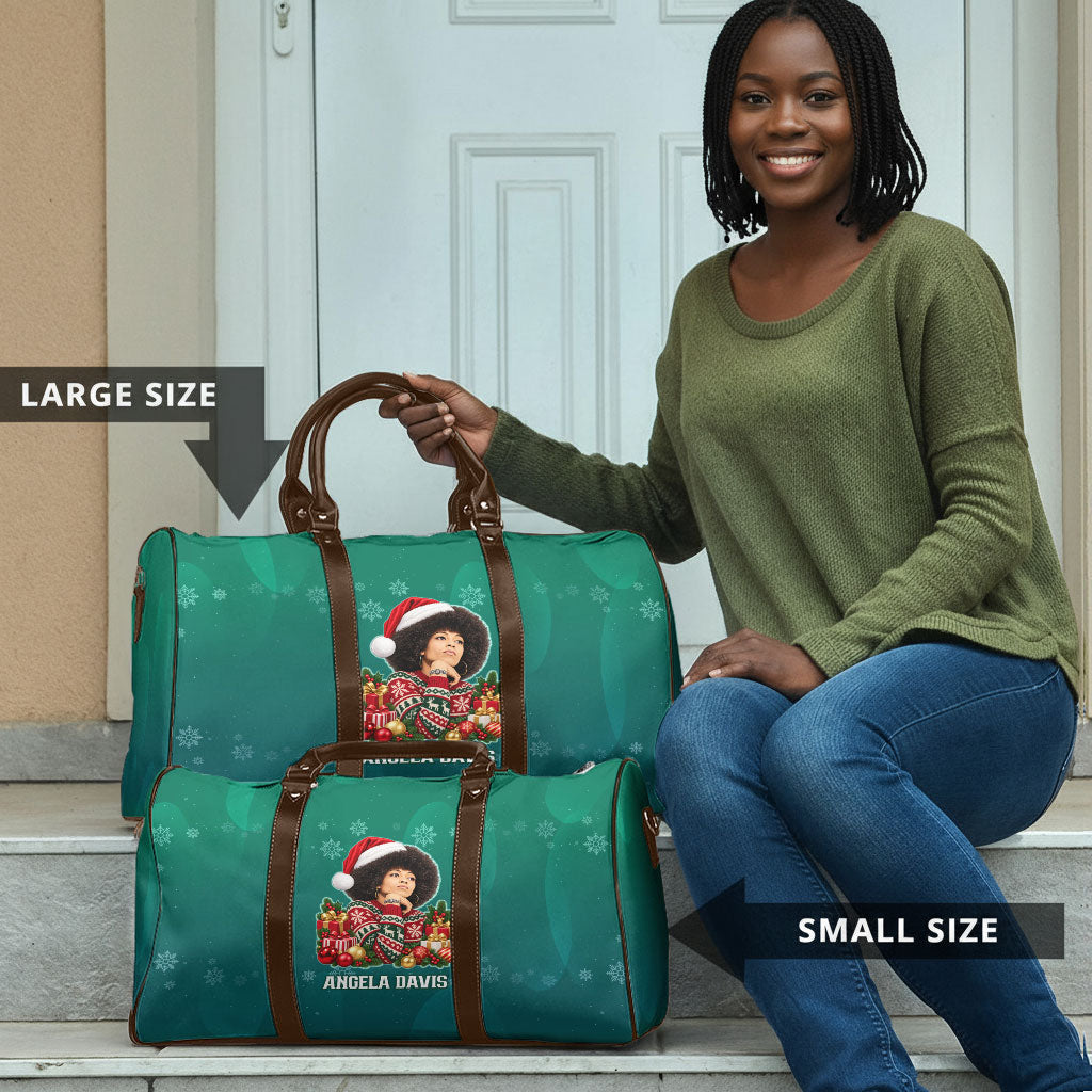 Angela Davis Civil Rights Black History Travel Bag Ugly Christmas Pattern African American Heritage