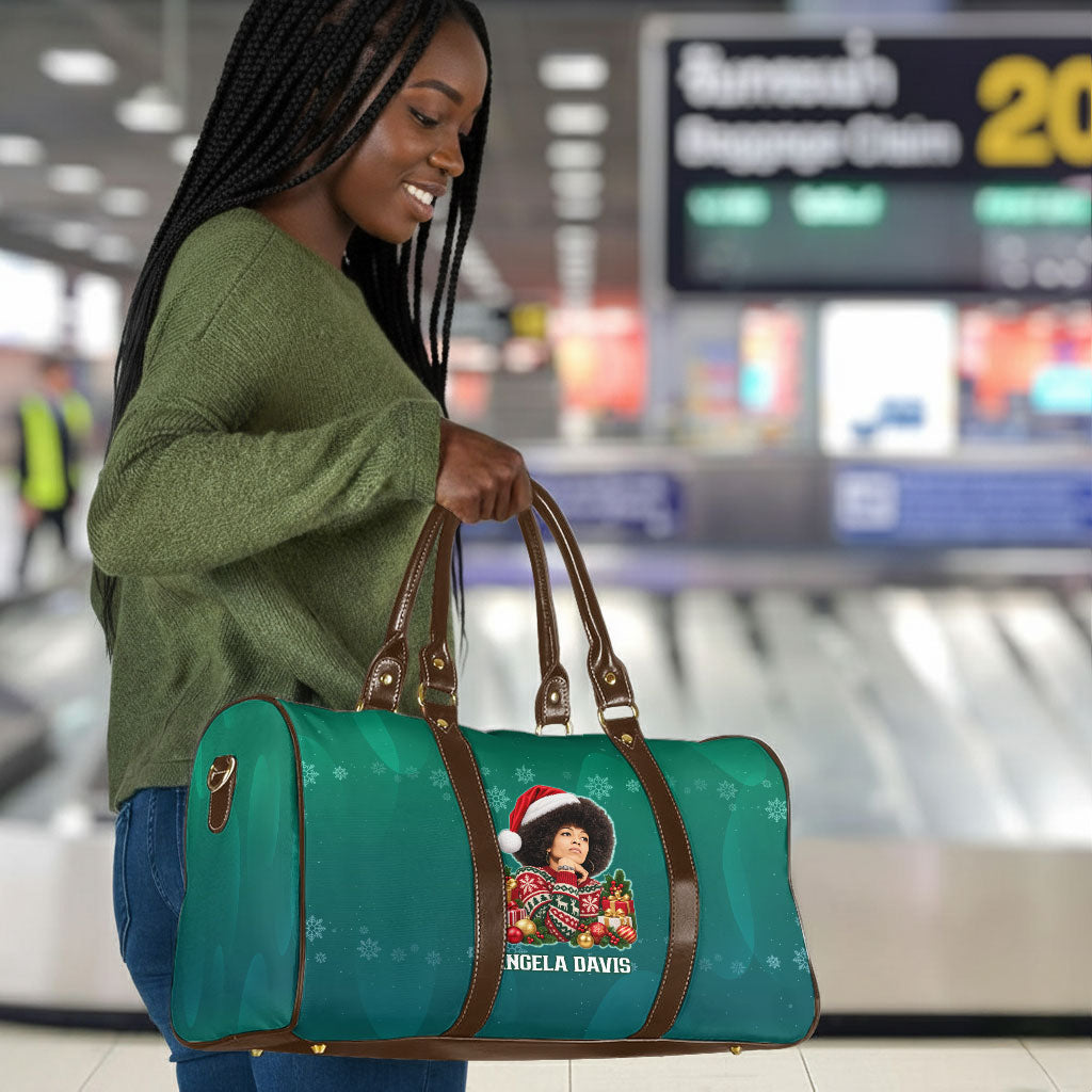 Angela Davis Civil Rights Black History Travel Bag Ugly Christmas Pattern African American Heritage