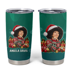 Angela Davis Civil Rights Black History Tumbler Cup Ugly Christmas Pattern African American Heritage