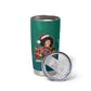 Angela Davis Civil Rights Black History Tumbler Cup Ugly Christmas Pattern African American Heritage