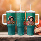 Angela Davis Civil Rights Black History Tumbler With Handle Ugly Christmas Pattern African American Heritage