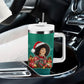 Angela Davis Civil Rights Black History Tumbler With Handle Ugly Christmas Pattern African American Heritage