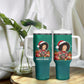 Angela Davis Civil Rights Black History Tumbler With Handle Ugly Christmas Pattern African American Heritage