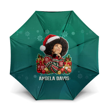 Angela Davis Civil Rights Black History Umbrella Ugly Christmas Pattern African American Heritage
