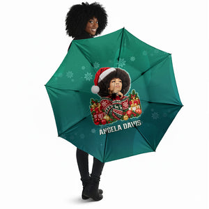Angela Davis Civil Rights Black History Umbrella Ugly Christmas Pattern African American Heritage