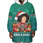 Angela Davis Civil Rights Black History Wearable Blanket Hoodie Ugly Christmas Pattern African American Heritage