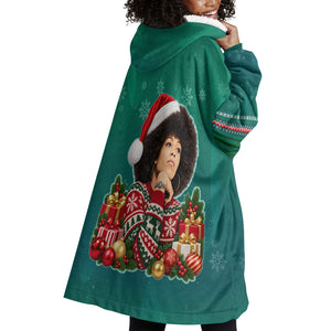 Angela Davis Civil Rights Black History Wearable Blanket Hoodie Ugly Christmas Pattern African American Heritage