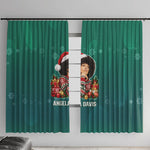 Angela Davis Civil Rights Black History Window Curtain Ugly Christmas Pattern African American Heritage