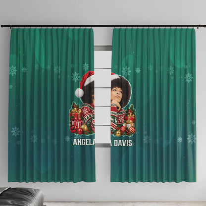 Angela Davis Civil Rights Black History Window Curtain Ugly Christmas Pattern African American Heritage