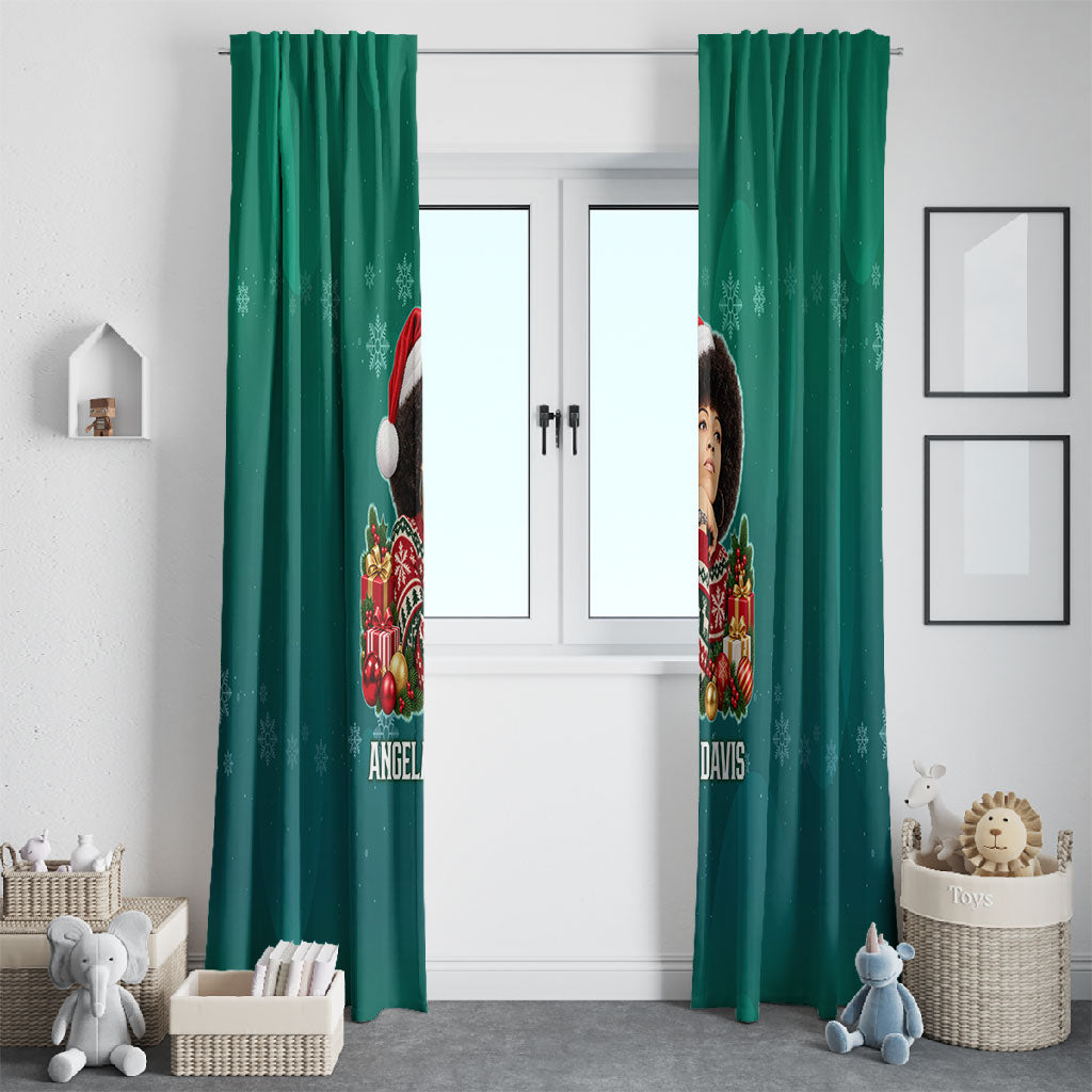 Angela Davis Civil Rights Black History Window Curtain Ugly Christmas Pattern African American Heritage