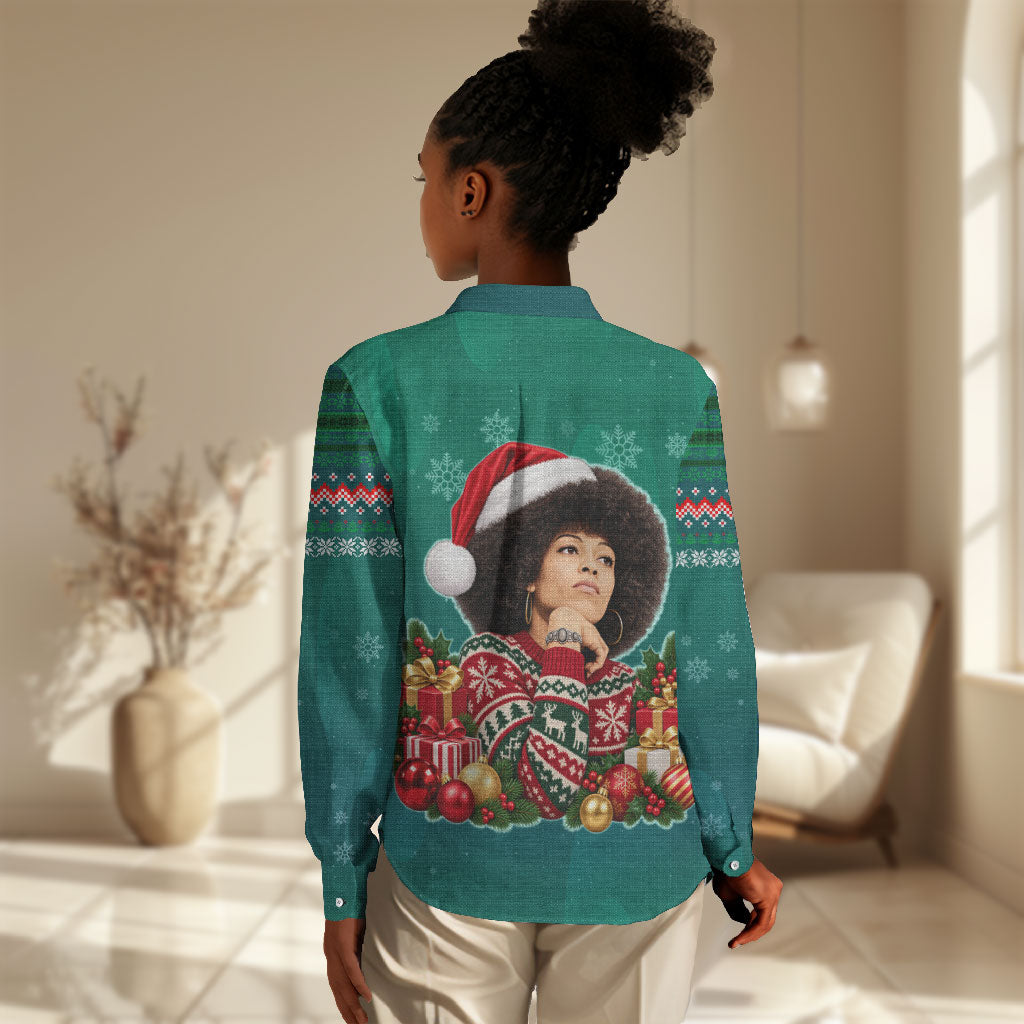 Angela Davis Civil Rights Black History Women Casual Shirt Ugly Christmas Pattern African American Heritage