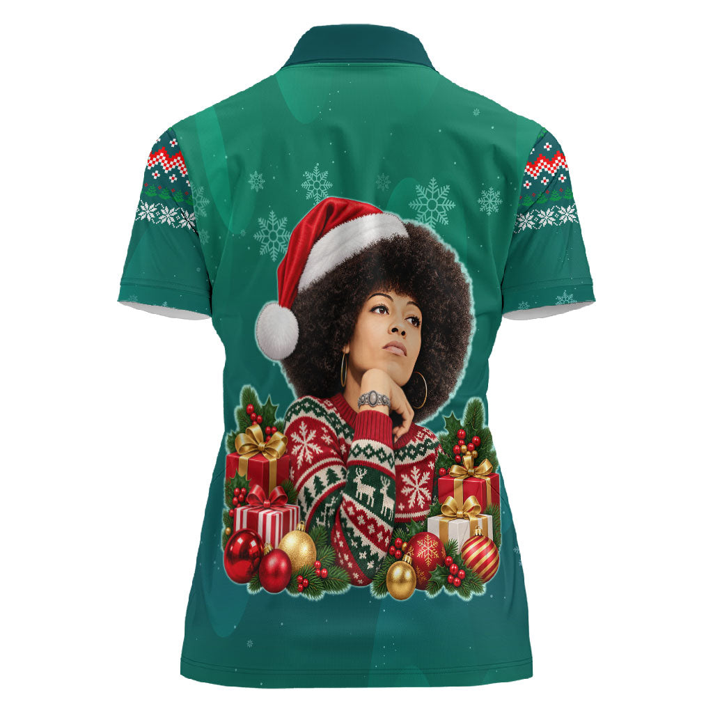 Angela Davis Civil Rights Black History Women Polo Shirt Ugly Christmas Pattern African American Heritage