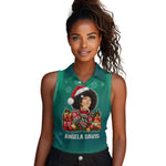 Angela Davis Civil Rights Black History Women Sleeveless Polo Shirt Ugly Christmas Pattern African American Heritage