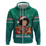 Angela Davis Civil Rights Black History Zip Hoodie Ugly Christmas Pattern African American Heritage