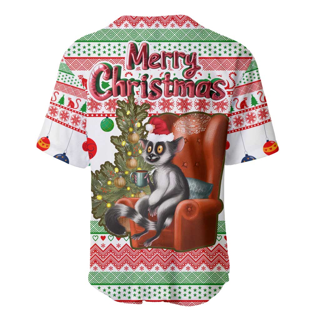 Madagascar Christmas Baseball Jersey Lemur Santa Hat Holiday Tree - African Pride