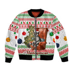 Madagascar Christmas Bomber Jacket Lemur Santa Hat Holiday Tree - African Pride