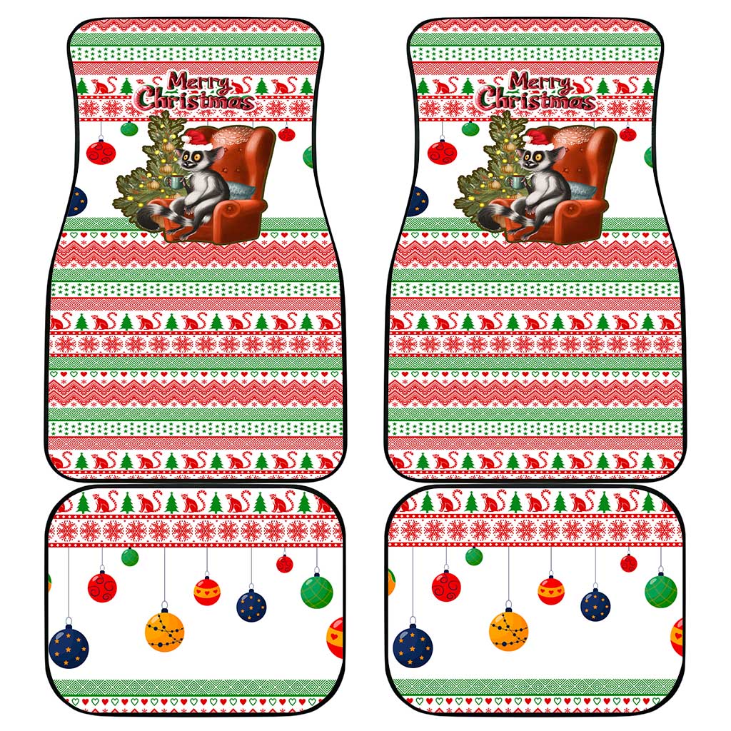 Madagascar Christmas Car Mats Lemur Santa Hat Holiday Tree - African Pride
