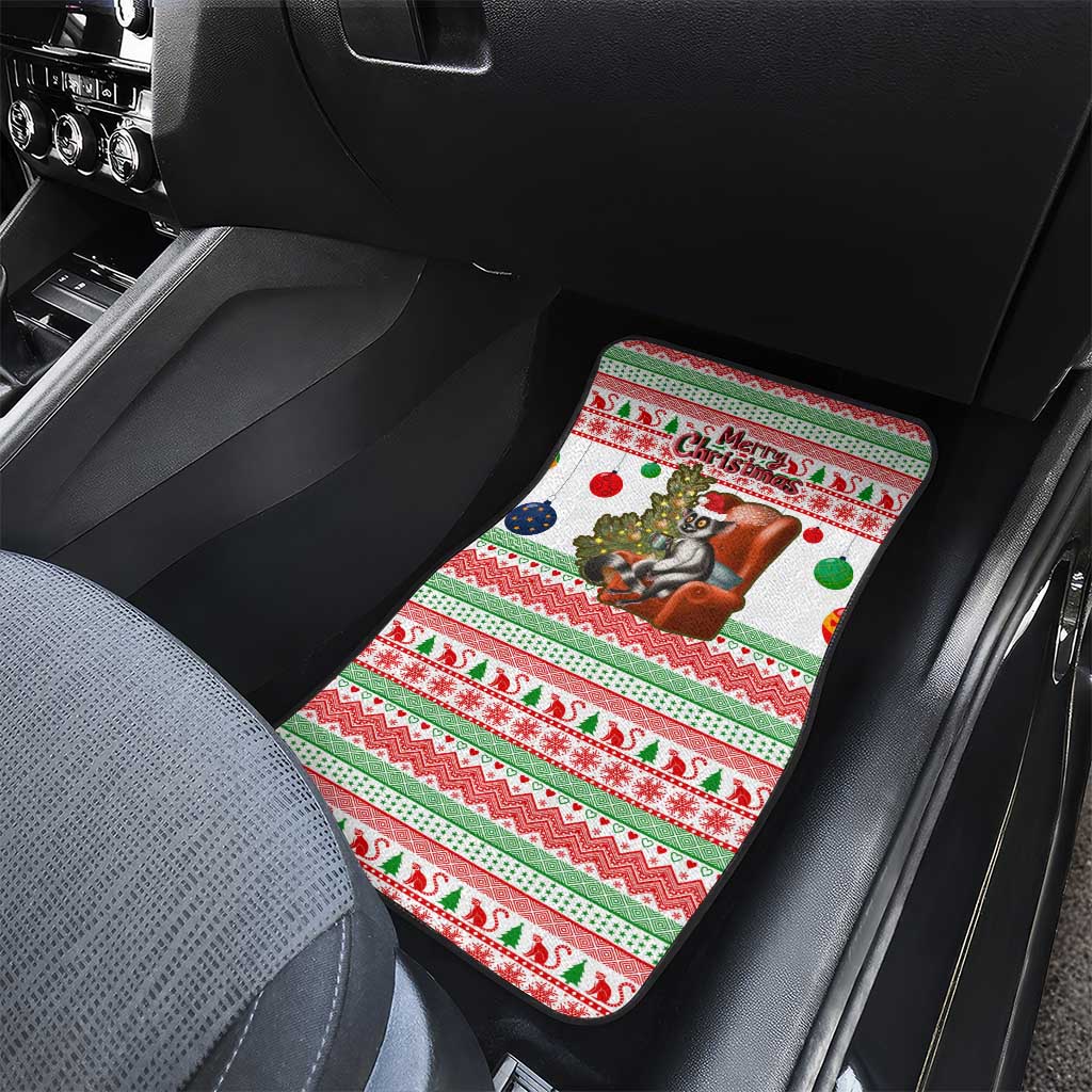 Madagascar Christmas Car Mats Lemur Santa Hat Holiday Tree - African Pride